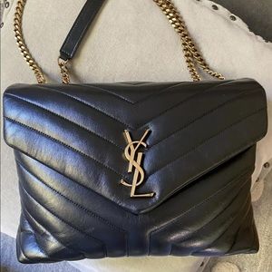 Saint Laurent Loulou Medium Leather Black Bag